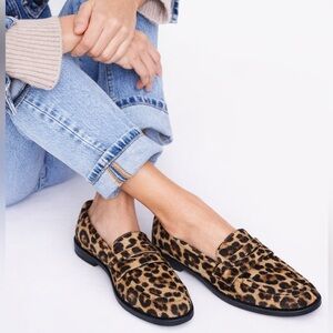 NWT Massimo Dutti Leather Leopard Print Loafers
